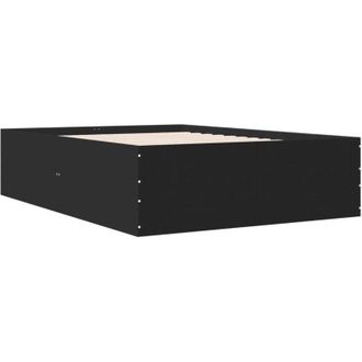 vidaXL Estructura De Cama Madera De Ingenier&iacute;a Negra 140x200 Cm Vidaxl