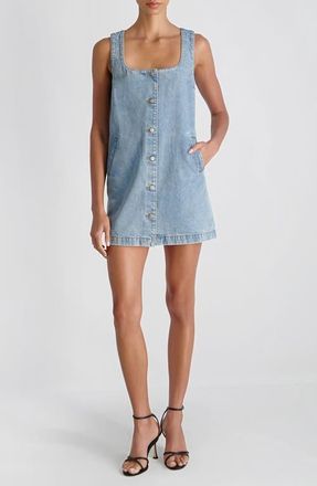 French Connection 90s Denim Minidress in Blue Denim Wash at Nordstrom, Size 10