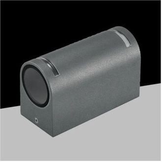 Trade Shop Trade Shop - Aplique Externo Doble Emisi&oacute;n Balc&oacute;n L&aacute;mpara De Pared Gu10 Ataque Ip54 Gris Gn-wl062-g