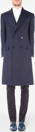Cesare Attolini double-breasted coat - men - Fabric - 50 - Blue