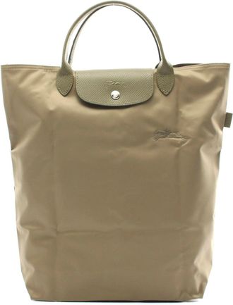 Longchamp Le Pliage Green M Tote Bag Fabric Leather