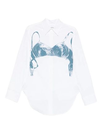 Jean Paul Gaultier Bra-print cotton shirt - Wit