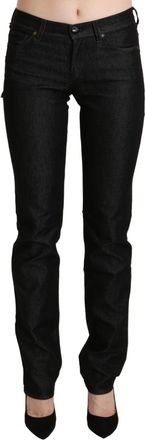 Ermanno Scervino Womens Straight Leg Jeans - Black Cotton - Size 28 (Waist)