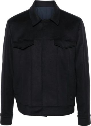 Costumein Navy Blauwe Wollen Jas - Heren - Zomerjassen - Blauw - L - Wol - Jassen