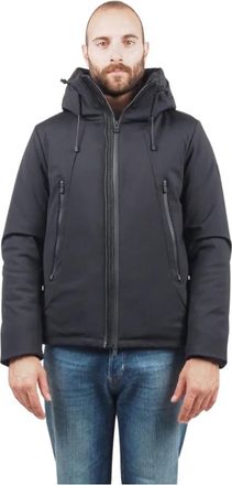 People of Shibuya Zwarte gewatteerde sportieve jas met capuchon - Heren - Winterjassen - Zwart - 2XL - Jassen