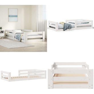 vidaXL Letto senza Materasso Bianco 90x200 cm Legno Massello di Pino - Letto in legno - Letto in pino