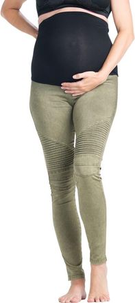 Preggo Leggings Moto Maternity Leggings in Green With Envy at Nordstrom, Size Xx-Large