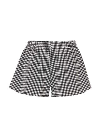 Hunza G schwarze Check -Seersucker -Shorts