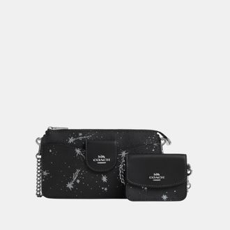 Coach Womens Poppy Crossbody Bag With Star Print - Black - One Size