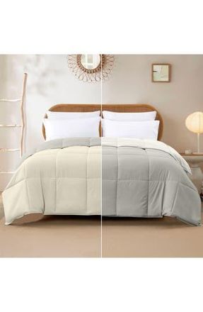 Modern Threads Down Alternative Reversible Comforter in Ivory/atmosphere at Nordstrom Rack, Size Queen