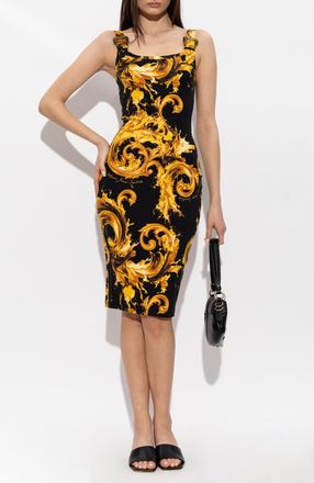 Versace Jeans Couture Fitted Dress With Straps, Womens, Black