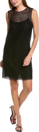 Oscar De La Renta Oscar De La Renta Checkerboard Silk-Lined Linen-Blend Mini Dress