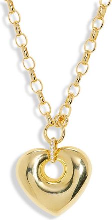 Argento Vivo Puffy Heart Pendant Necklace in Gold at Nordstrom