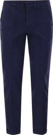 Fay Mens Slim 5-pocket Trousers - Dark Blue Cotton - Size 35 (Waist)