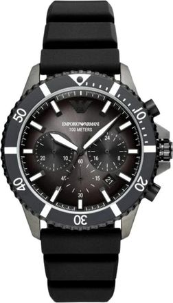 Emporio Armani Diver - Heren - Horloges - Zwart - ONE Size - Accessoires