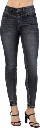 Judy Blue Yoke Skinny Jeans In Vintage Black