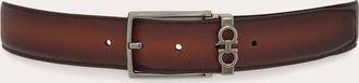 Ferragamo Men Reversible and adjustable Gancini belt Brown