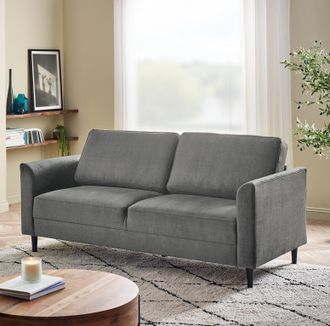 Furniturebox Logan Fabric 3 Seater Sofa in Grey