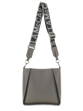 Stella McCartney Womens Shoulder Bag With Logo Grey