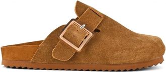 Colors Of California Schoenen, Dames, Beige, 36 EU, Suede Sabot met Fibia