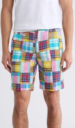 Vintage 1946 Patchwork Madras Flat Front Shorts in Yellow at Nordstrom Rack, Size 32