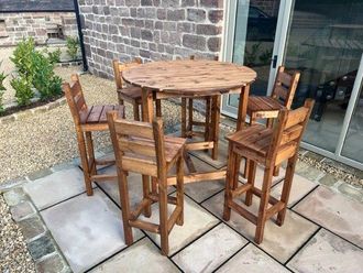 Charles Taylor Trading Deluxe Alfresco Bar Set Six Seater in Brown