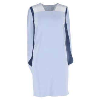 Max Mara Sospiro Cape Mini Dress in Light Blue Triacetate