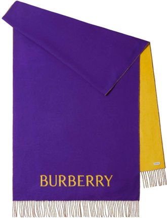 Burberry rose-print cashmere scarf - unisex - Cashmere - OS - Purple