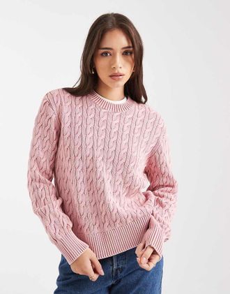Levi's Maglione boyfriend lavorato a trecce rosa
