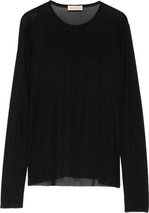 Blanca Vita Top girocollo a maniche lunghe - Nero