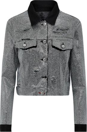 Philipp Plein Denim Jacket Crystal - Dames - Spijkerjassen - Grijs - M - Denim - Jassen