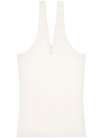 Courr&egrave;ges Canotta a coste anni 90 - Bianco