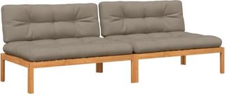 vidaXL Sof&aacute;s Centrales De Palets Jard&iacute;n Y Cojines 2 Uds Madera Acacia Vidaxl