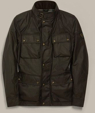 Belstaff Fieldmaster Icon Jacket Mens Waxed Cotton Faded Olive Size UK 34