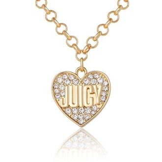 Juicy Couture Heart Script Logo Necklace in Gold Tone at Nordstrom, Size 18