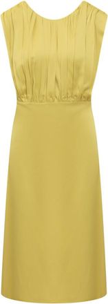 Jil Sander Yellow Round Neck Midi Dress