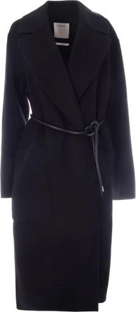 Sportmax Enkeljas - Dames - Jas met riem - Zwart - XS - Wol - Jassen