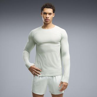 Puma Top da running a maniche lunghe CLOUDSPUN da uomo, Abbigliamento, Verde, XXL