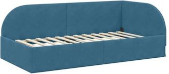 vidaXL Estructura de cama en esquina Azul 90 cm x 200 cm tela vidaXL