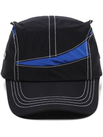 Ader Error colour-block panelled cap - women - Nylon - M - Black