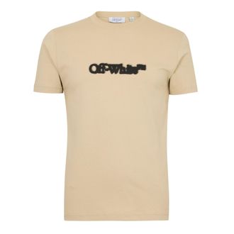 Off-white Off White Heren Spray Logo Regular T-Shirt (Bruin/zwart)
