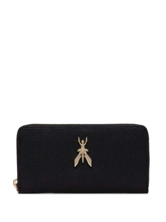 Patrizia Pepe Fly-motif wallet - women - Calf Leather/Viscose - One Size - Black