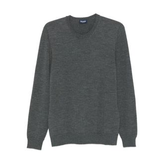 Drumohr Round-neck Knitwear, male, Gray, Size: 2XL Grey Sweaters for Men
