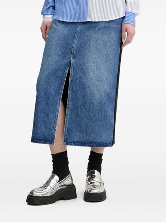 Desigual denim-paneled midi skirt - Blue
