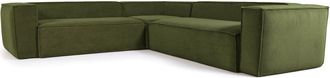K Home Flexibles Ecksofa Klocks mit Cordbezug 290 x 290 cm - Dunkelgr&uuml;n
