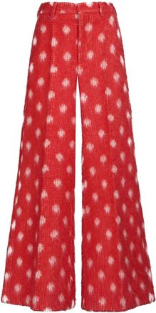 Marni polka dot-print wide-leg trousers - men - Acetate/Polyamide/Mohair - 48 - Red