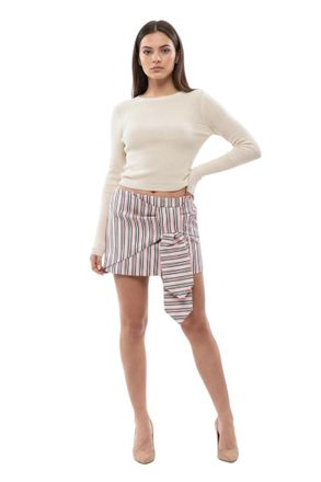Dsquared2 Light Pink Stripes Above Knee Skirt