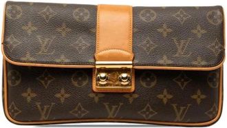 Louis Vuitton Tweedehands Canvas Louis Vuitton tassen - Dames - Vintage Clutch - Bruin - ONE Size - Vintage