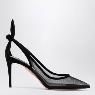 Aquazzura D&eacute;collet&eacute; Bow Tie nere in rete
