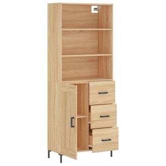 Berkfield Home Highboard Sonoma Oak 69.5x34x180 cm Engineered Wood in Light Tan